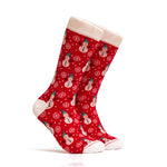 Christmas  Snow Man Socks - Color Red
