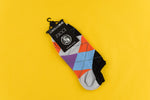 Crazy Argyle  Short Socks - Color Grey