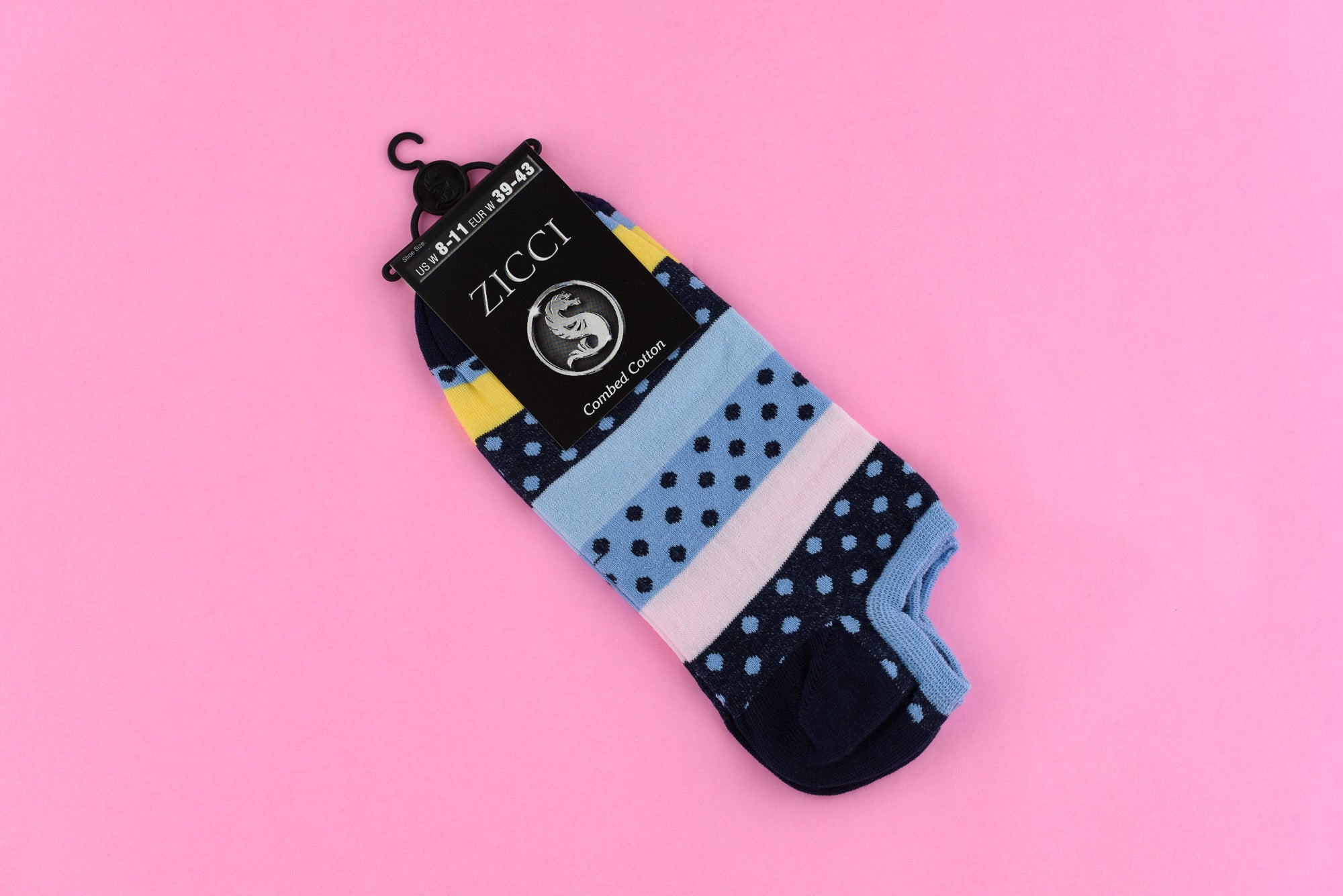 Lines and Dots Short Socks - Color Blue