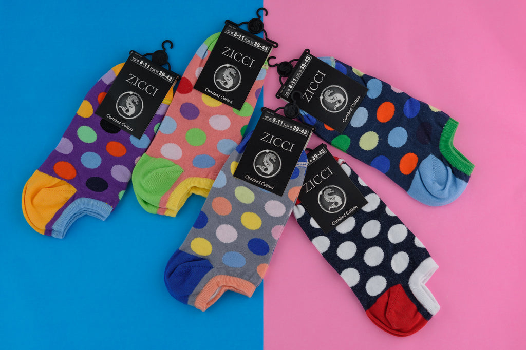 Huge Dots Short Sock Combo 5 Pairs