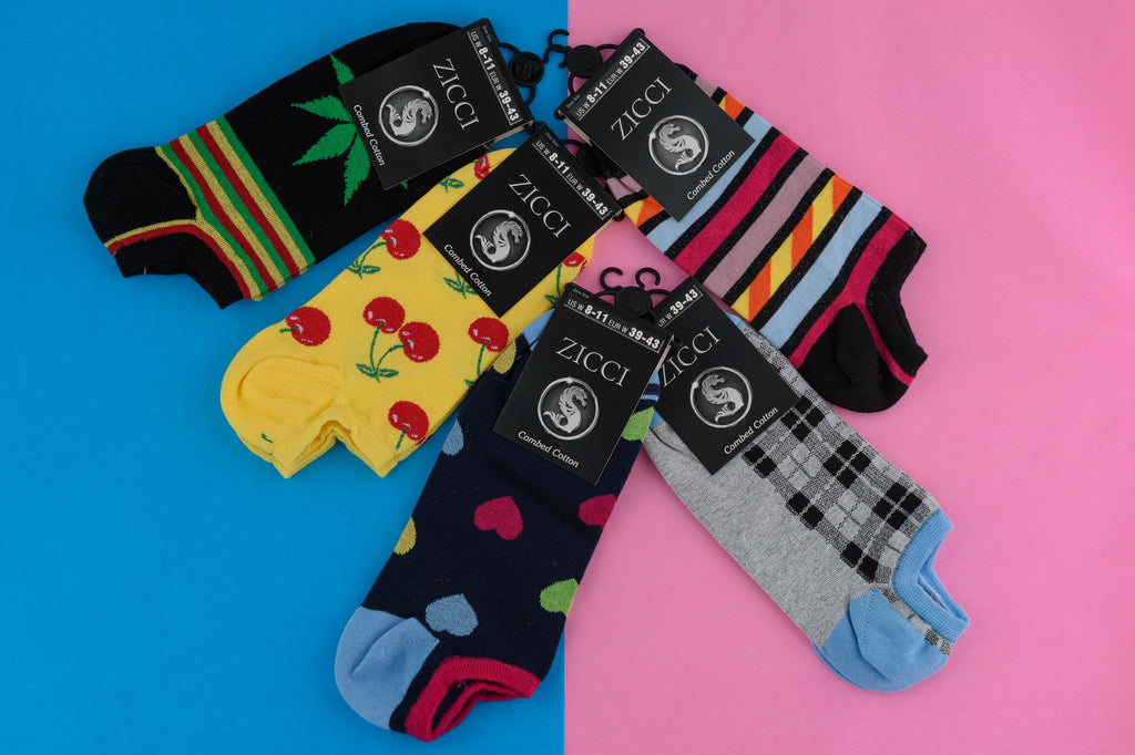 Crazy Multicolored Short Socks Combo 5 Pairs