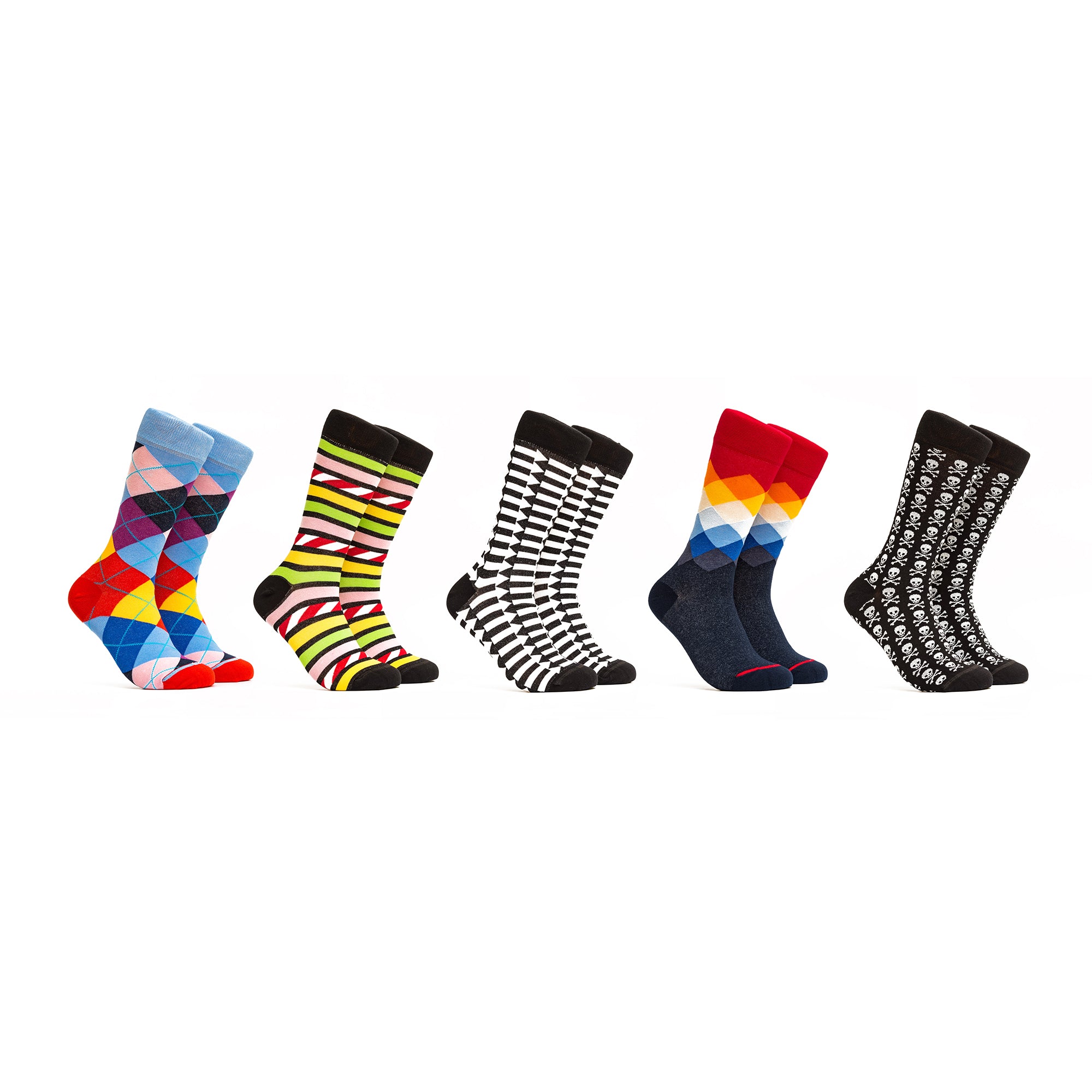 The Figures 1 Combo - Colors Black, Blue, Green, Red - 5 Pairs