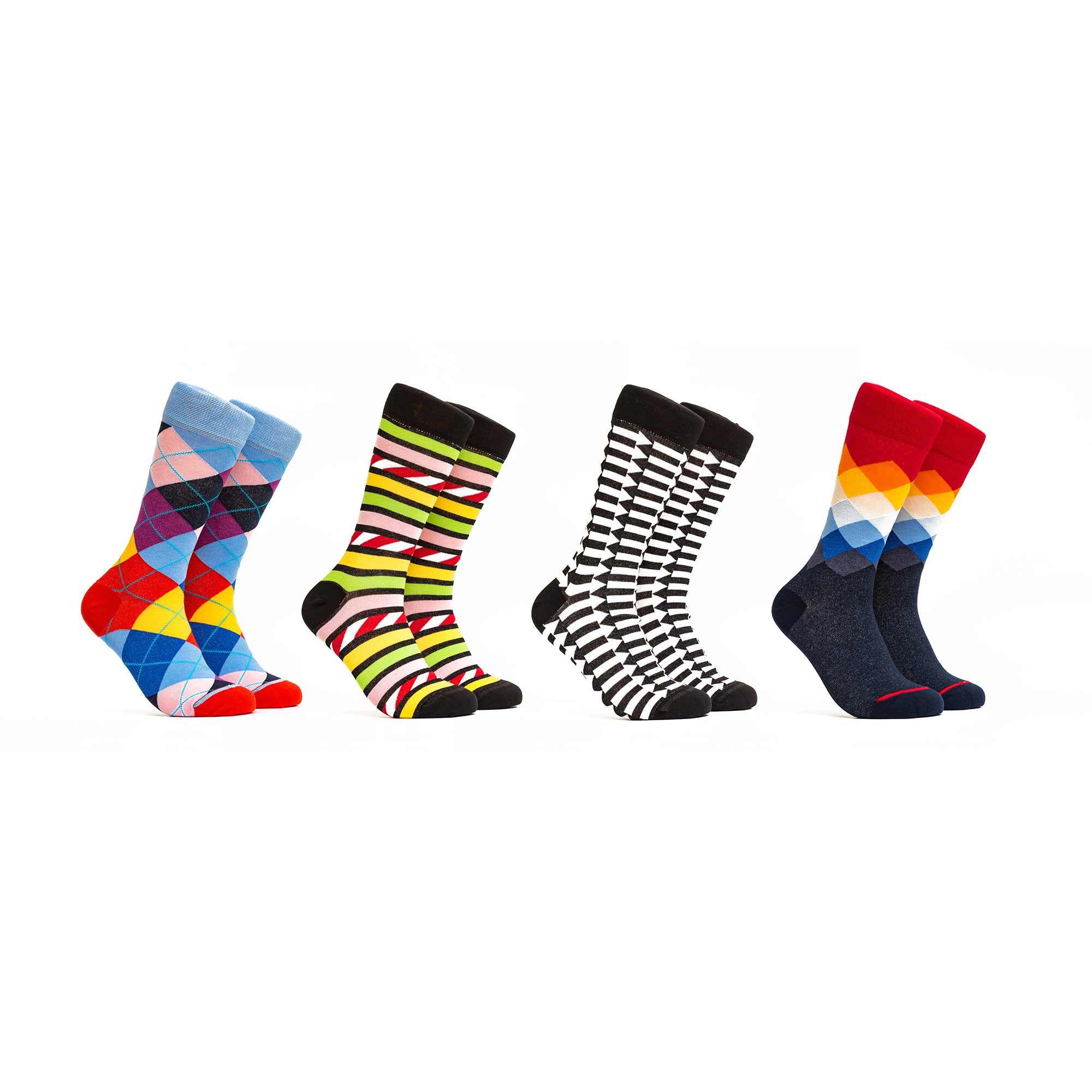 The Figures 2 Combo - Colors Black, Blue, Green, Red - 4 Pairs