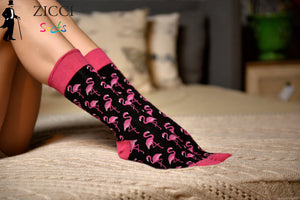 Flamingo Combo - Colors Yellow, Turquoise, Black and Blue - 4 Pairs