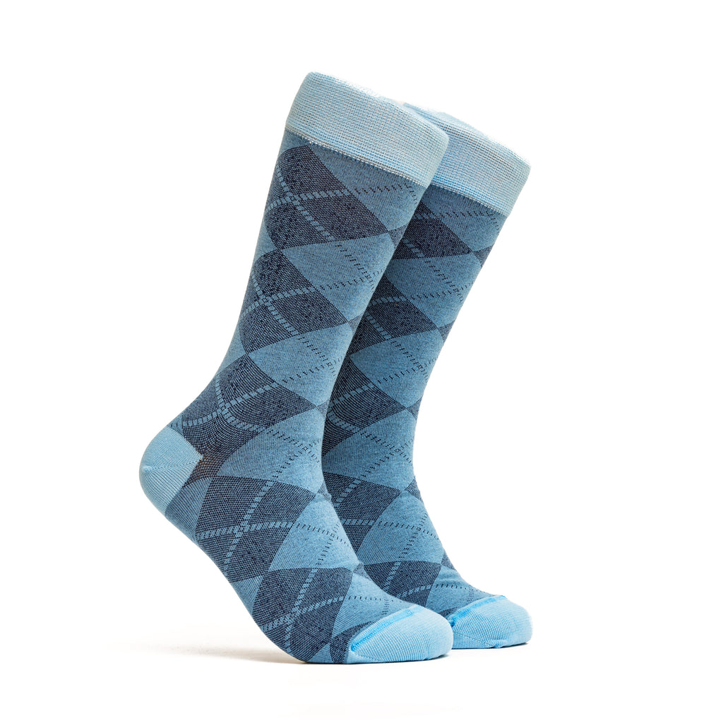 Elegant Argyle Socks - Color Blue