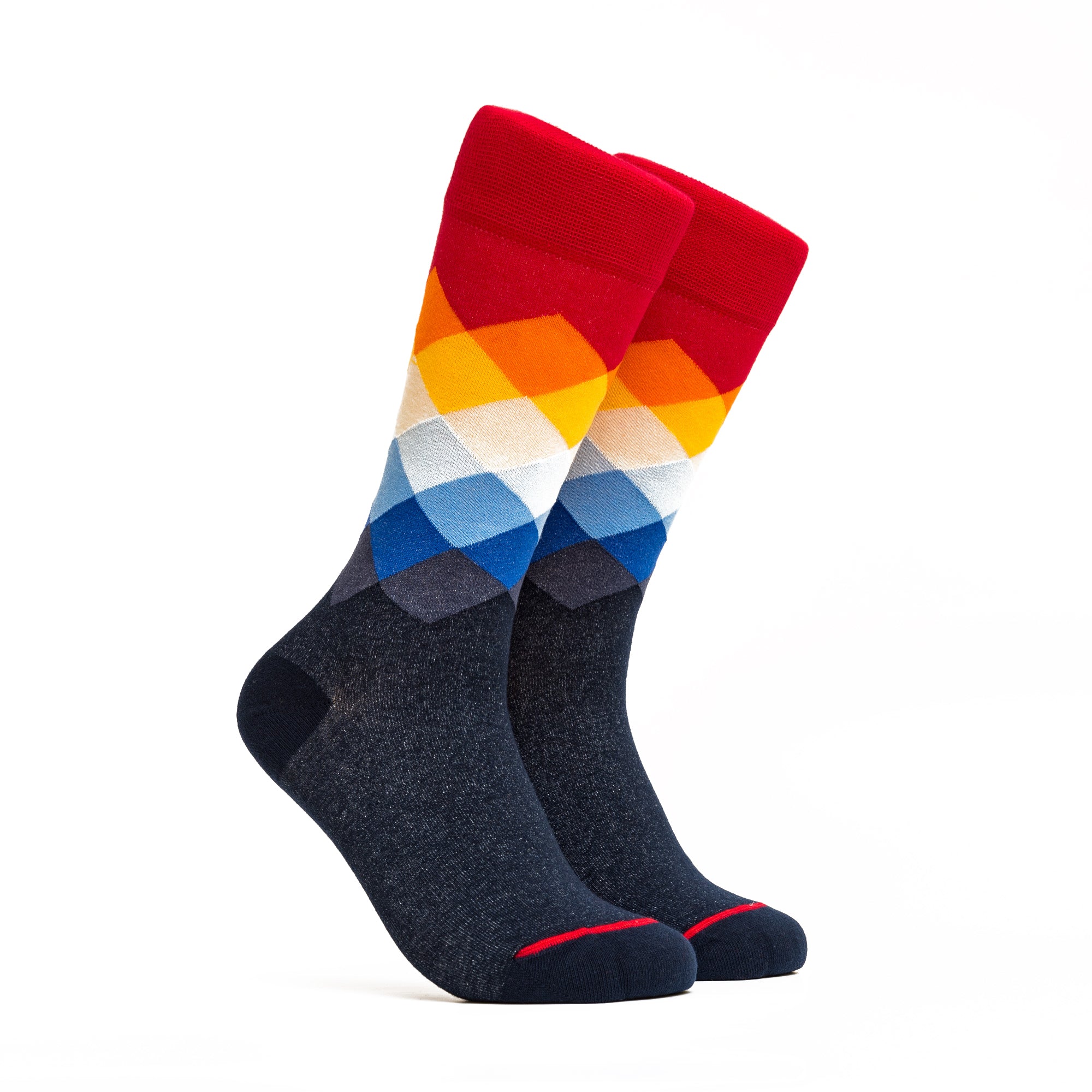 Rainbow Diamond Socks - Color Red