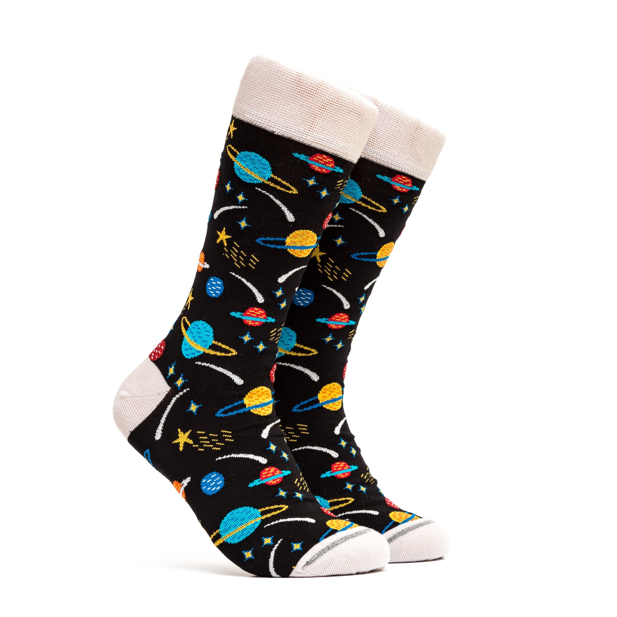 Space Planets Socks - Color Grey