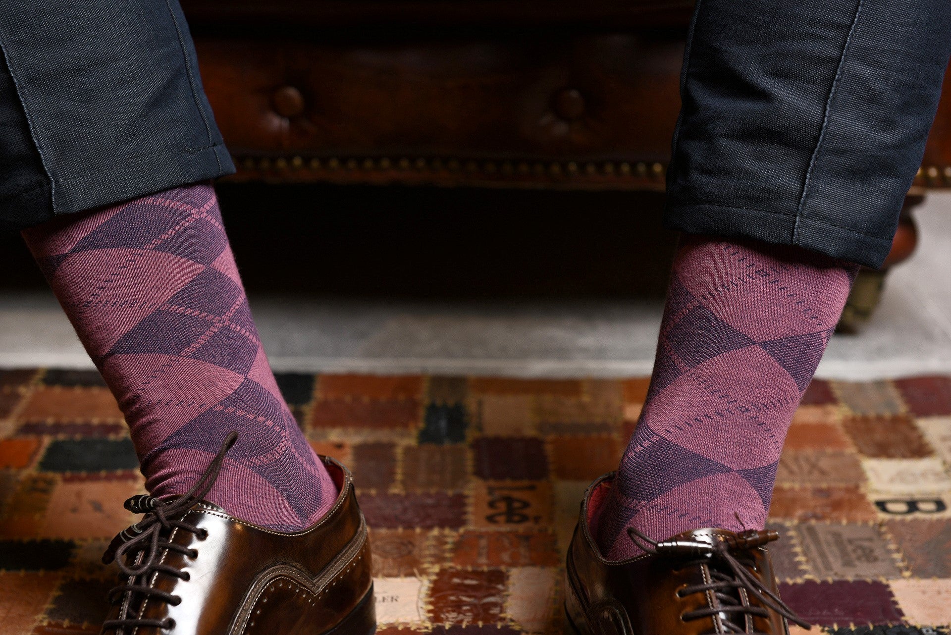 crazy purple dress socks The Thisbe