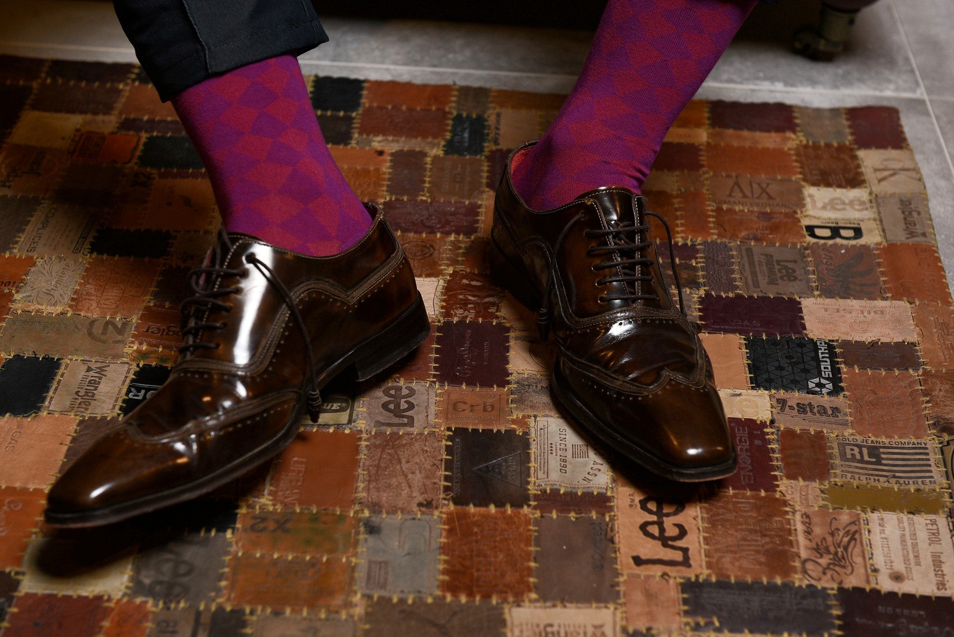 Men's Zicci Huge Diamonds Dress Socks - Color Purple
