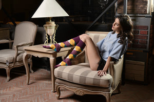 Zicci Women's 5-Pair Crazy Argyle Knee High Socks
