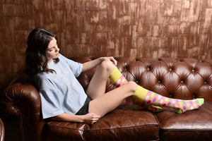 Zicci Women's 5-Pair Huge Dots Knee High Socks Gift Box