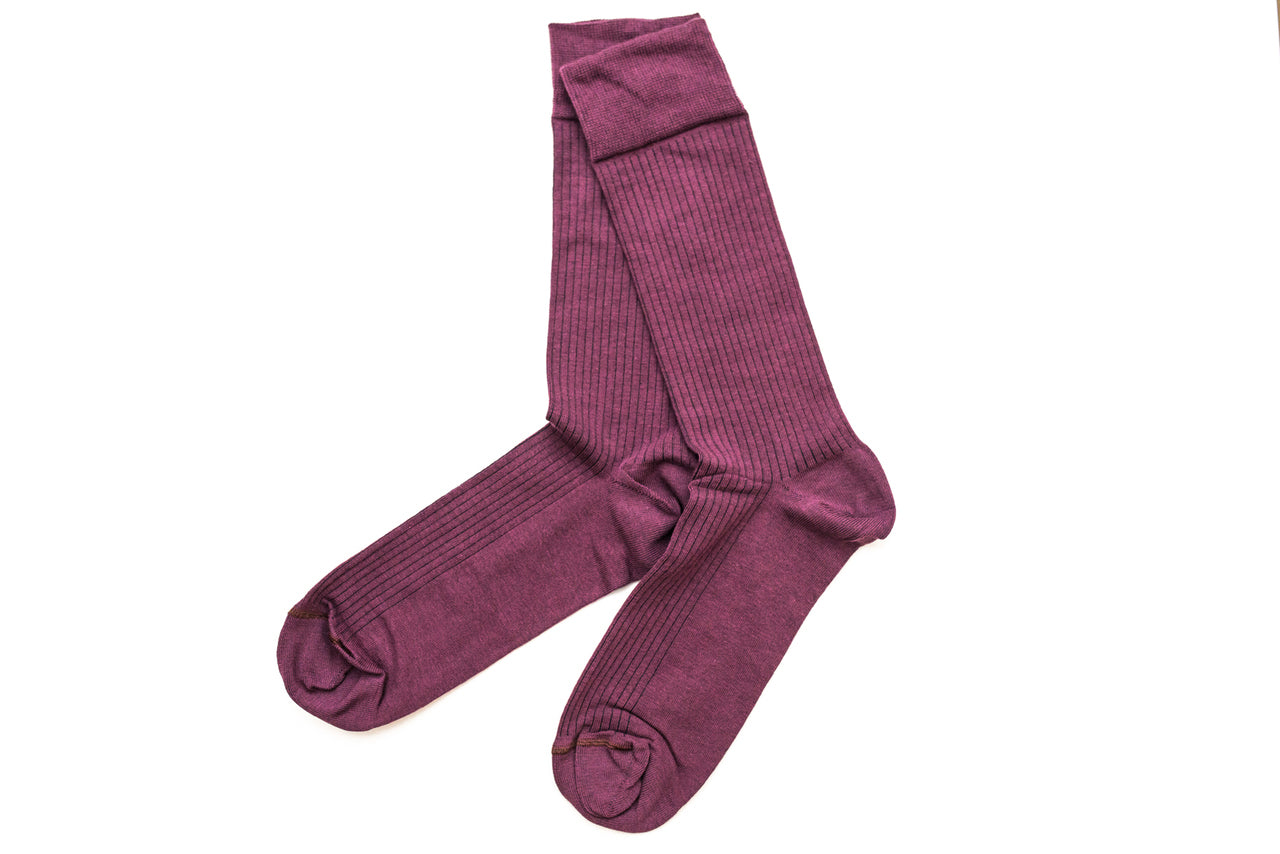 Men's Ribs Socks - Color Purple