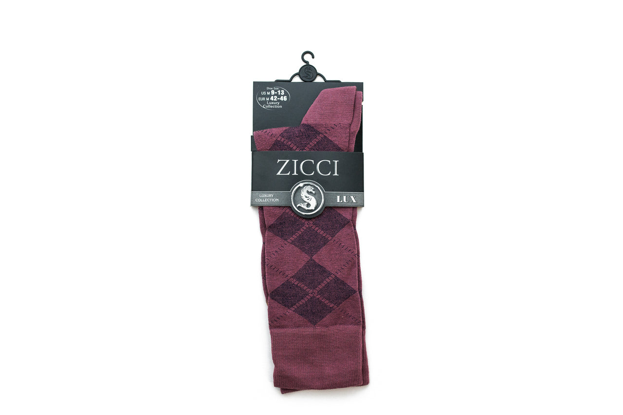 Men's Zicci Crazy Argyle Dress Socks - Color Purple Zicci Socks Men's Zicci Crazy Argyle Dress Socks - Color Purple Zicci Socks