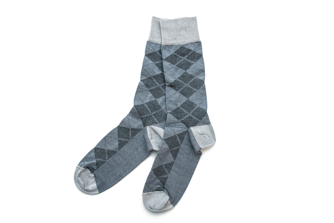 Men's Zicci Crazy Argyle Dress Socks - Color Grey