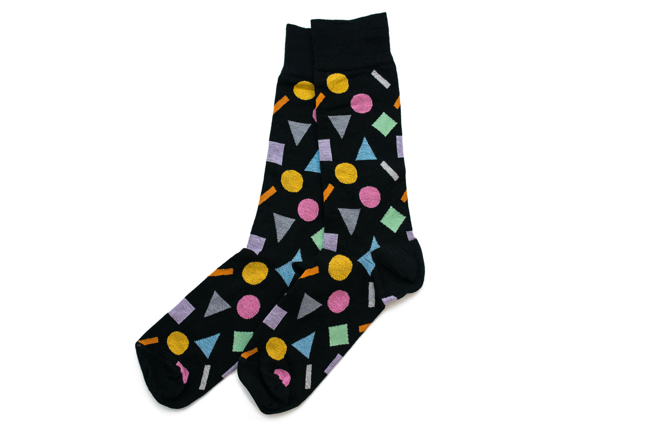 Men's Geometric Sock - Color Black