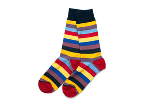 Men's Lines Sock - Color Red