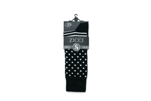 Men's Long Lines and Dots Sock - Color Black