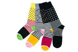 Long Lines and Dots Combo 4 Pairs Sock