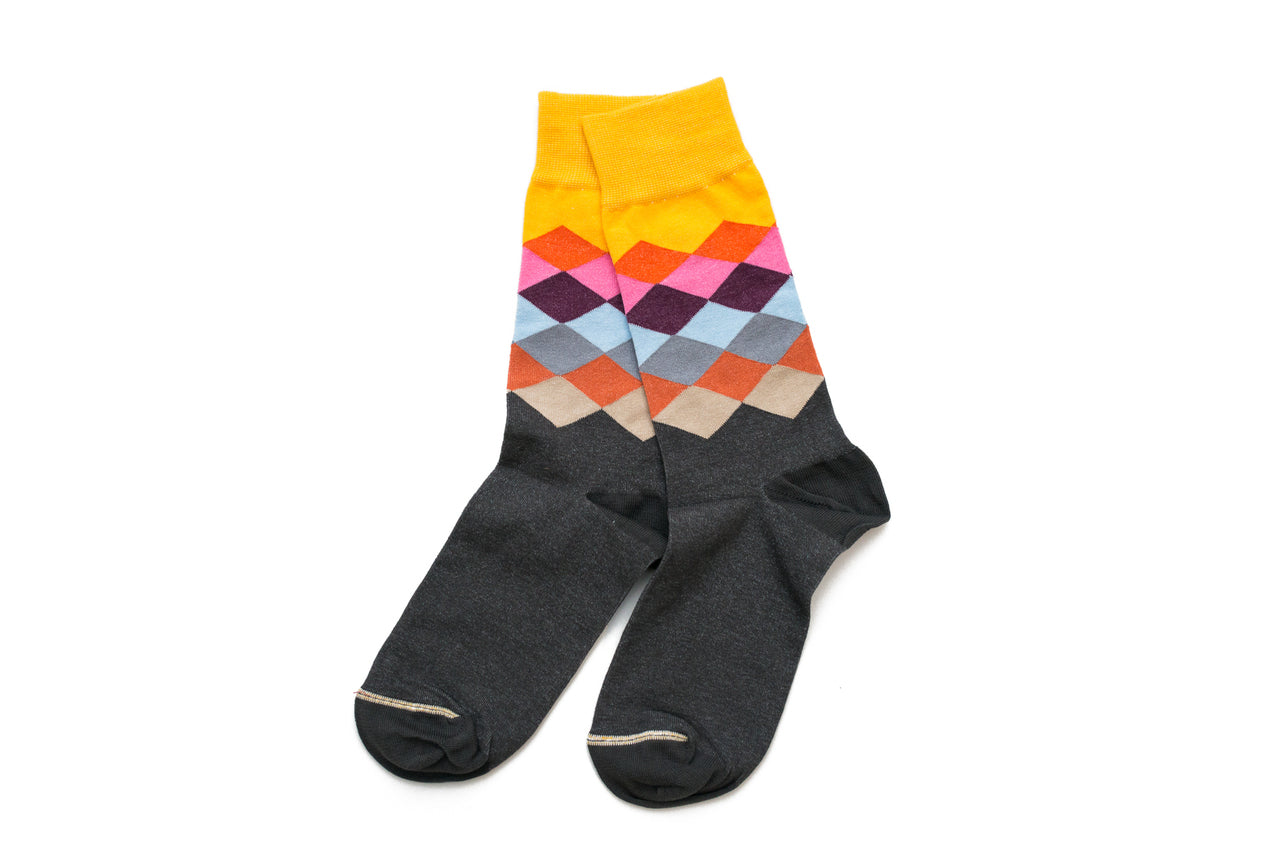Men's  Rainbow Sock - Color Yellow
