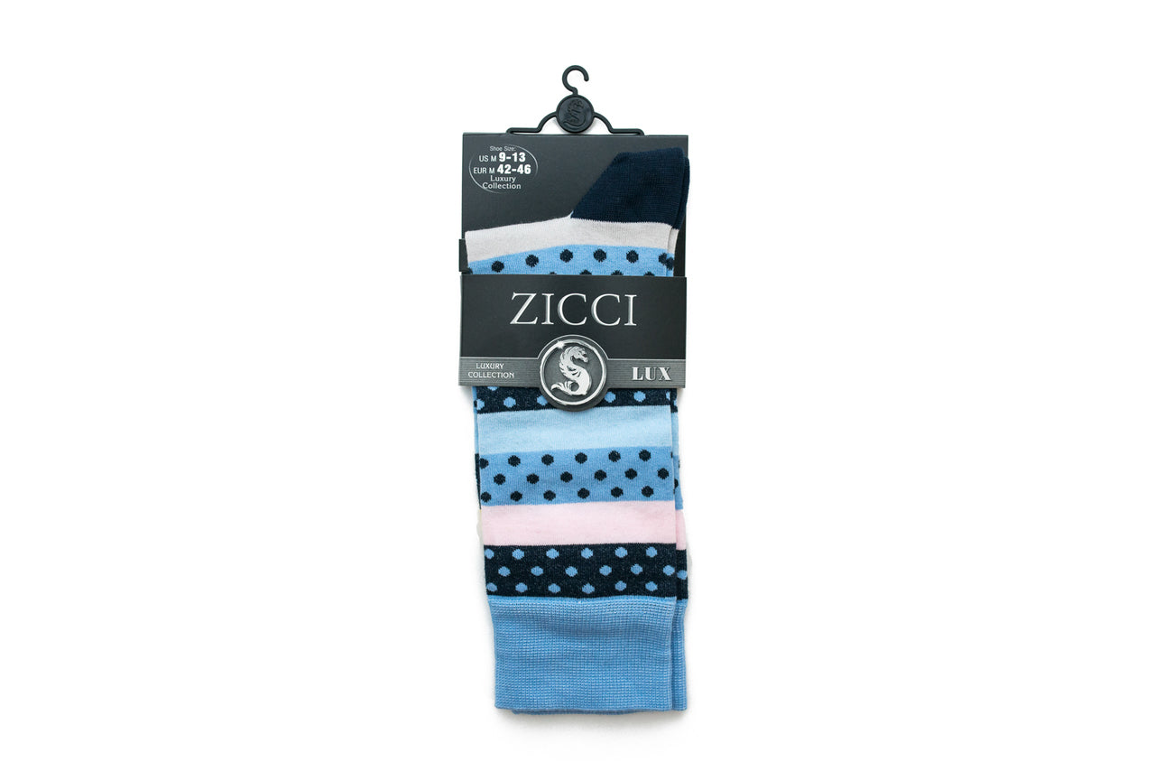 Women's Lines and Dots Sock - Color Blue