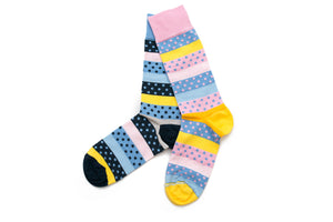 Lines and Dots Socks Combo 2 Pairs