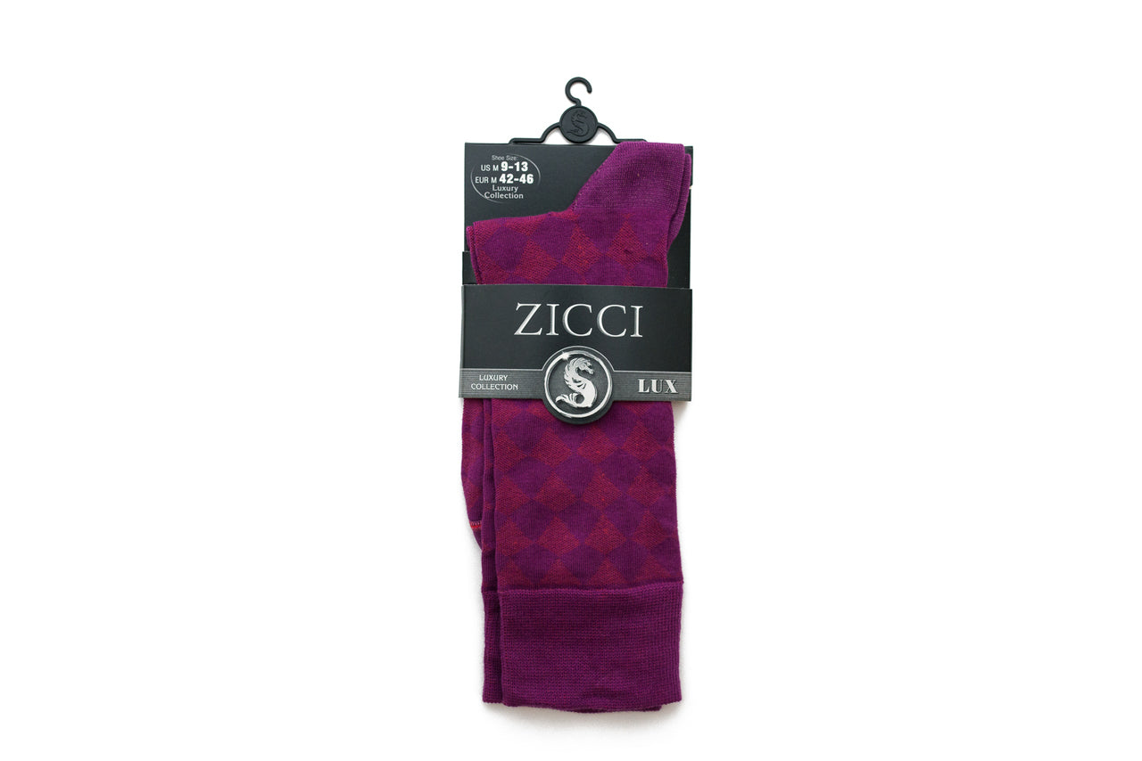 Men's Zicci Huge Diamonds Dress Socks - Color Purple