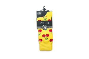 Women's Big Cherry's Sock - Color Yellow