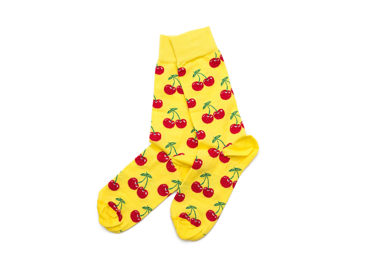 Men's Big Cherry's Sock - Color Yellow