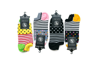 Lines and Dots Short Socks Gift Box 4 Pairs