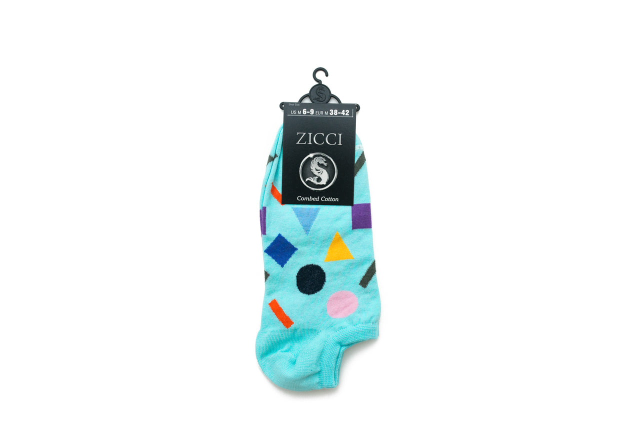 Geometric Short Socks - Color Blue