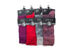 Mens's Zicci Combo Dress Socks 4 Pairs