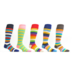 Zicci Women's 5-Pair Lines Knee High Socks Gift Box