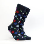 Women's Geometric Sock - Color Navy Blue