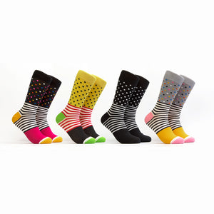 Long Lines and Dots Gift Box 4 Pairs Sock