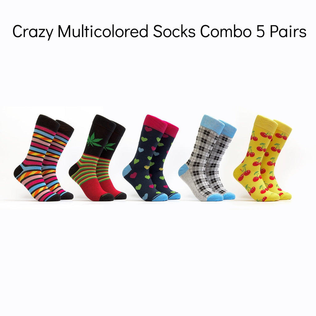 Crazy Multicolored Socks Combo 5 Pairs