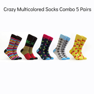 Crazy Multicolored Socks Combo 5 Pairs