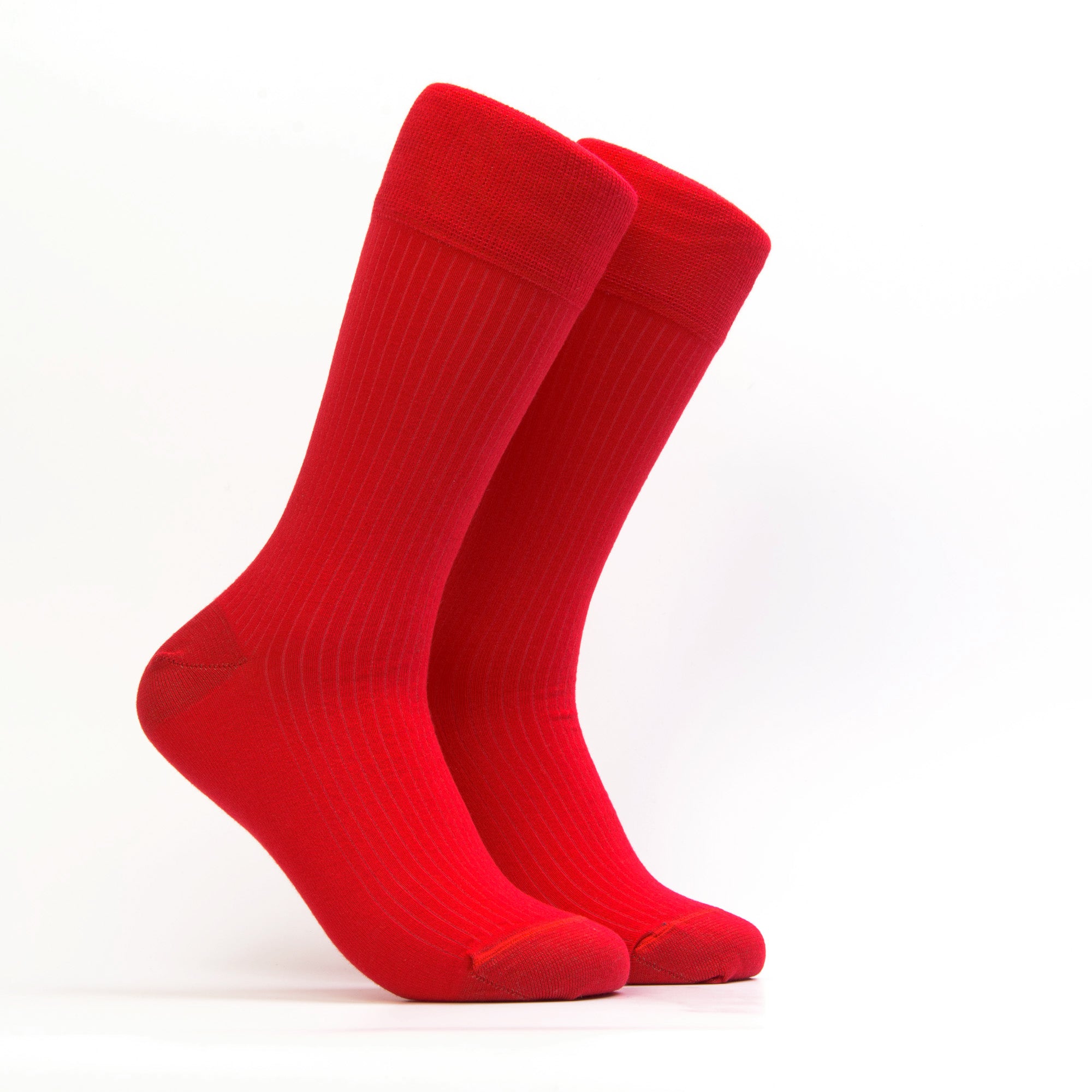 Men's Ribs Socks - Color Red