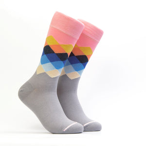 Men's Rainbow Sock - Color Pink