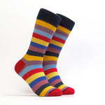 Men's Lines Sock - Color Red