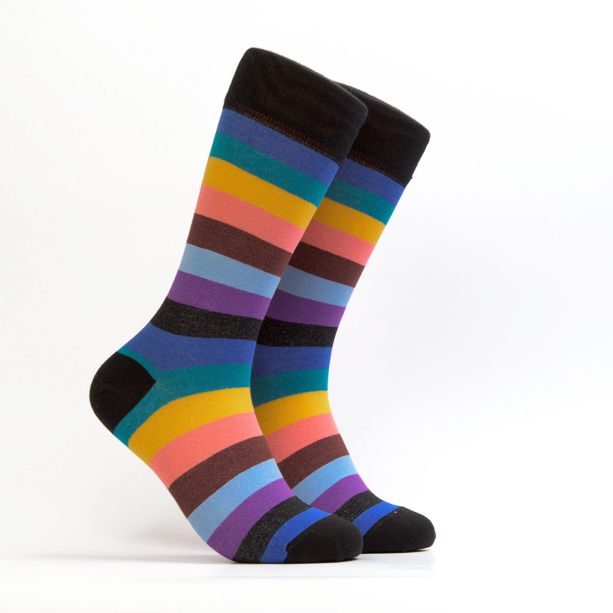Women's Lines Sock - Color Brown
