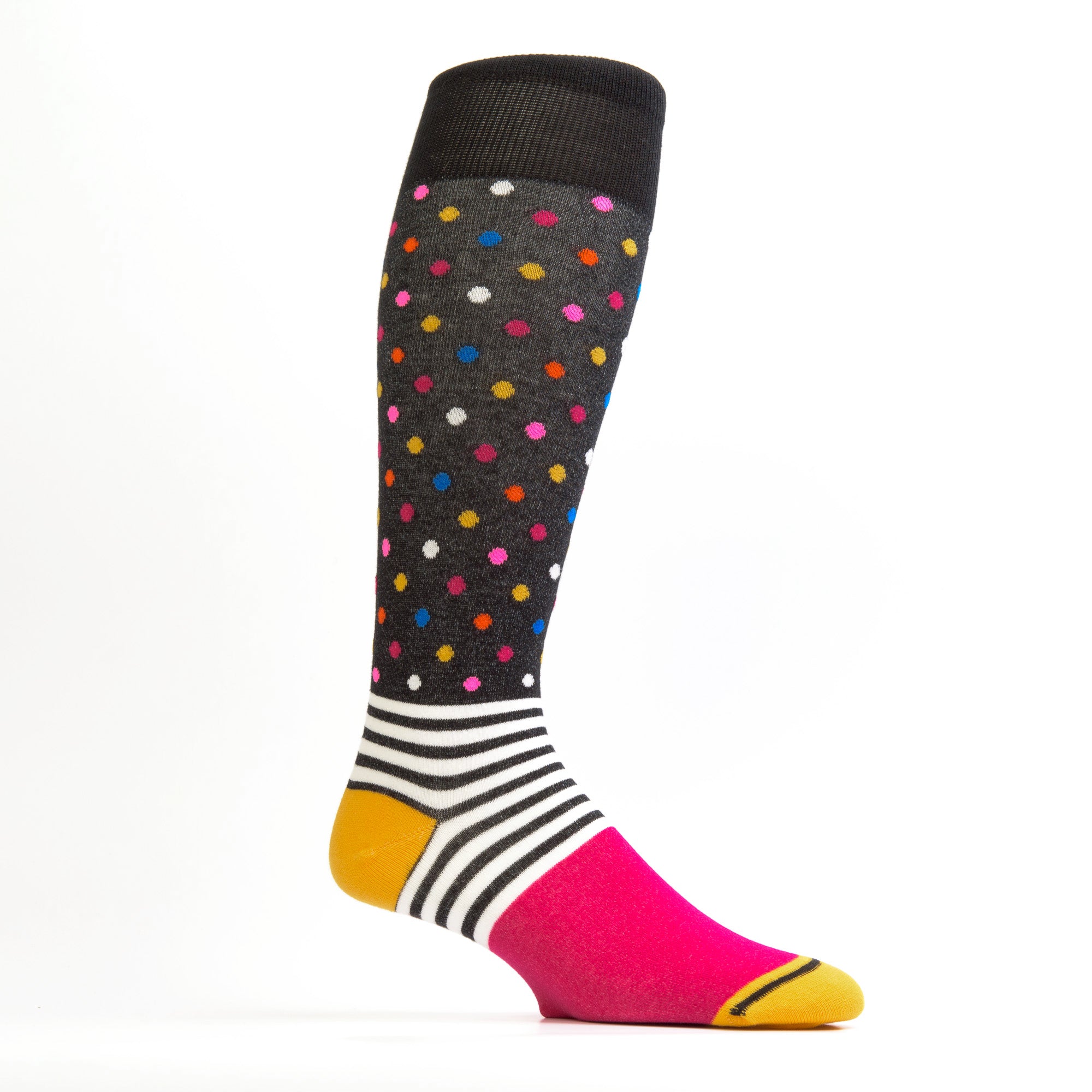 Zicci Women's 5-Pair Dots and Lines Knee High Socks